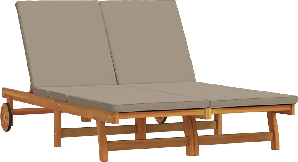 vidaXL Napozó 2-személy Barna 63 x 199 x 85 cm Tömör Akácfa