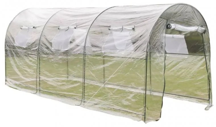 Nagyméretű hordozható kültéri melegház bejárattal