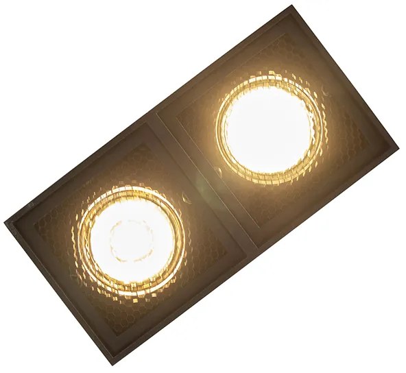 Design spotlámpa fekete 2-lámpás - Qubo Honey