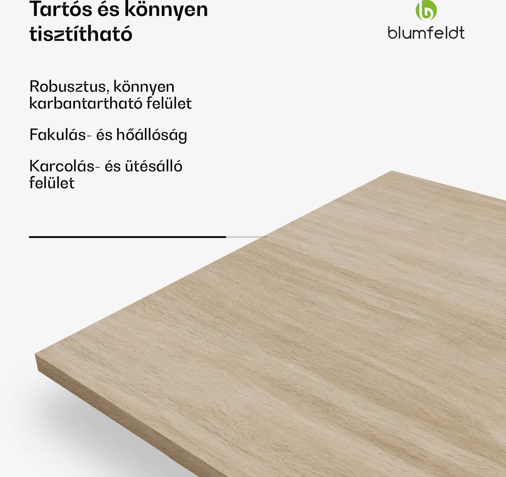 Blumfeldt Bearsdon asztallap 120 x 80 cm konyhához és étkezőhöz, Tartós rétegelt fa