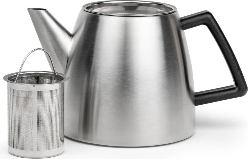 Ezüstszínű rozsdamentes acél teáskanna szűrővel 1,1 l Duet Odense – Bredemeijer