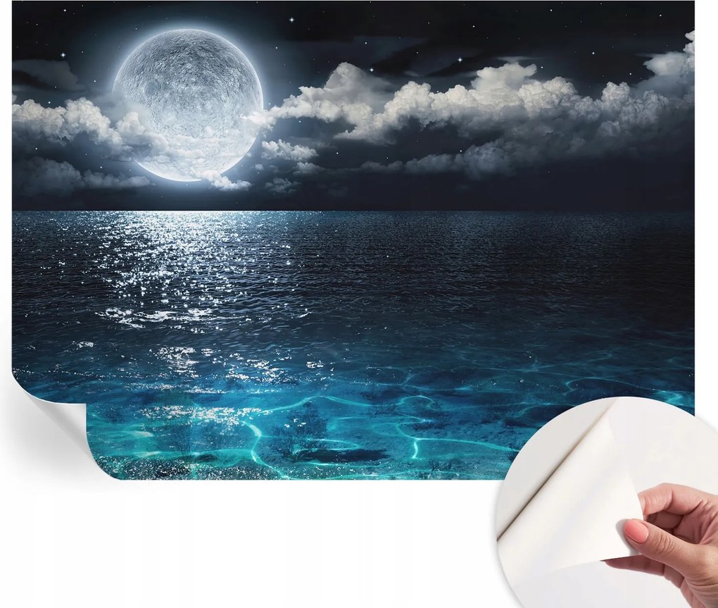 Öntapadós Dekoratív Fotótapéta Hálószobába Éjszakai tenger 312x219 cm