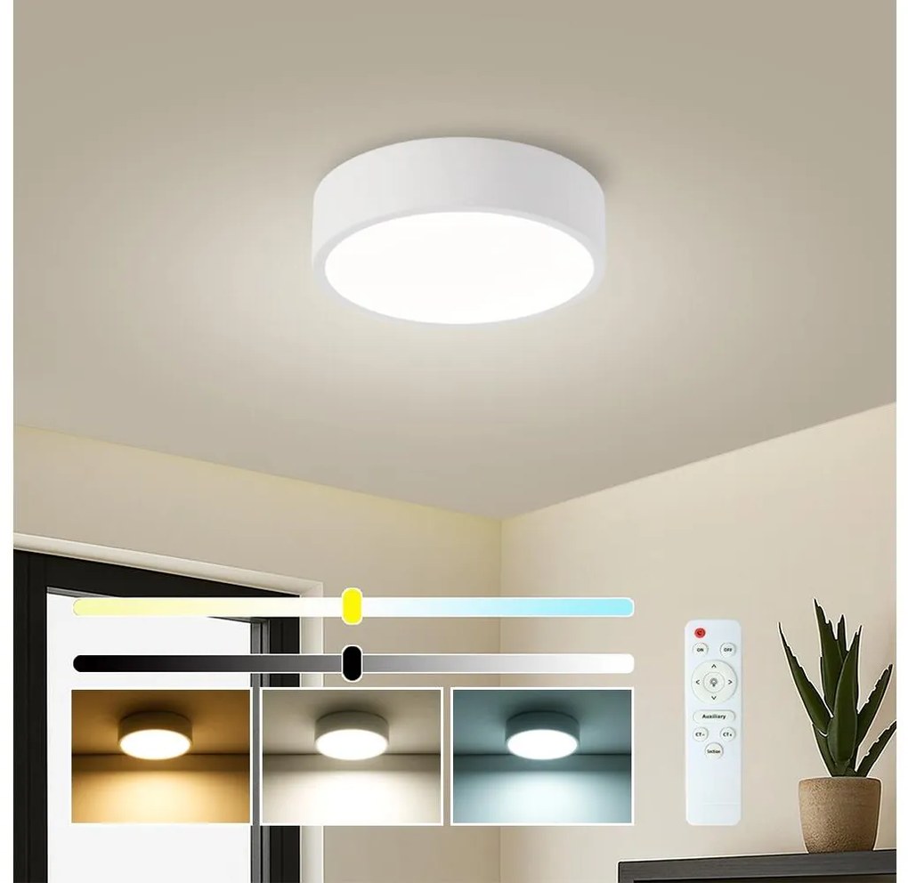 Brilagi - fényerőszabályozható LED lámpatest POOL LED/18W/230V 3000-6000K 20 cm fehér + távirányító