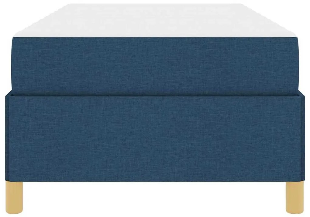 Boxrugós ágy matracmal Kék és Fehér 90 x 190 cm szövet