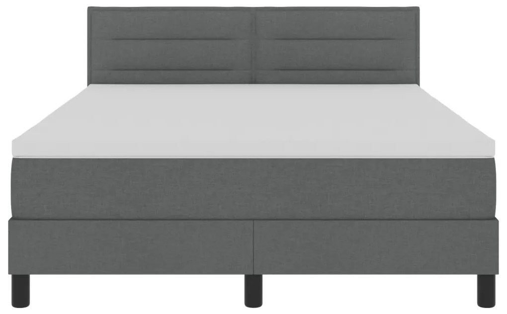 Boxspring Ágy Matrac & LED Sötétszürke 160x200 cm Szövet