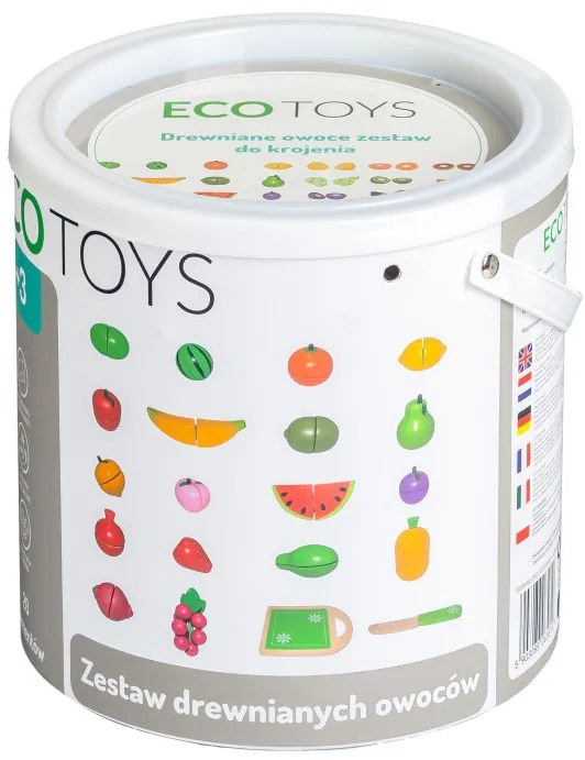 Fa gyümölcsszeletelő készlet, 20 darabos