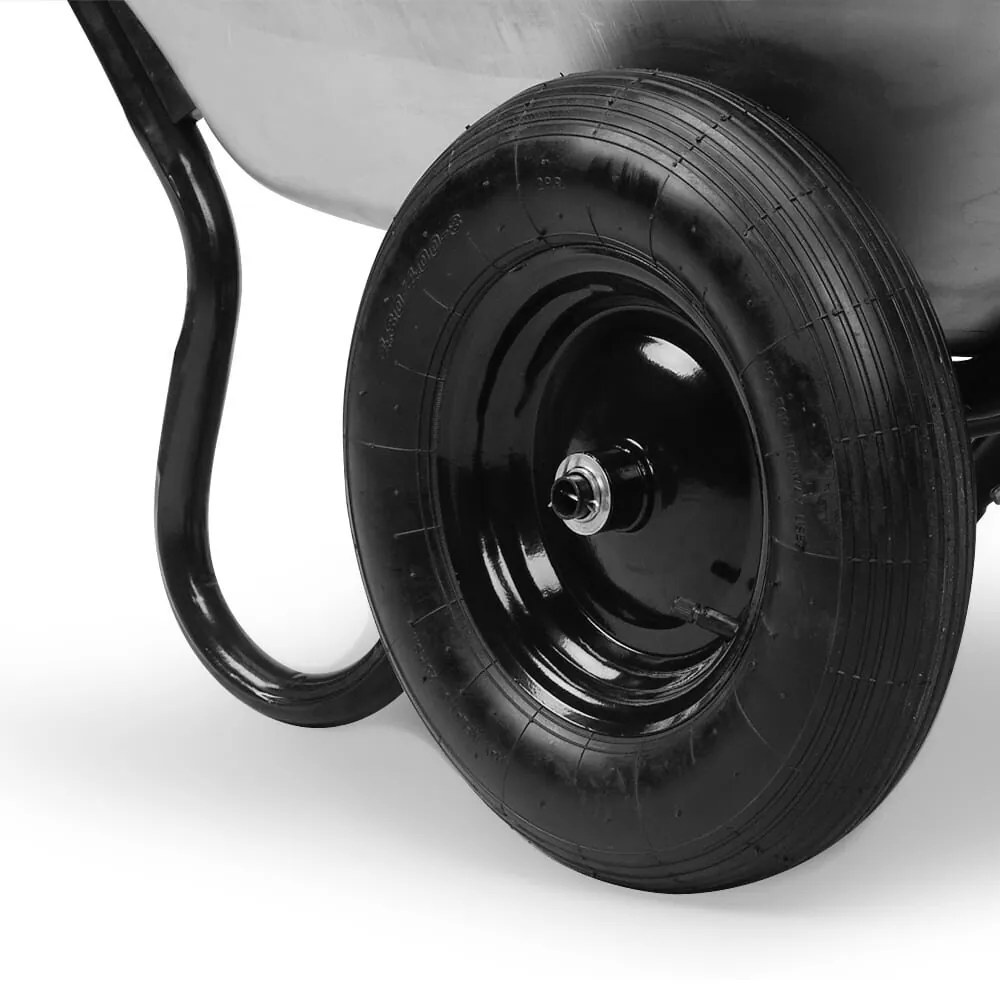 DAMO horganyzott talicska, max. kapacitás 100l/150kg, 2 gumiabroncs, ezüst/fekete