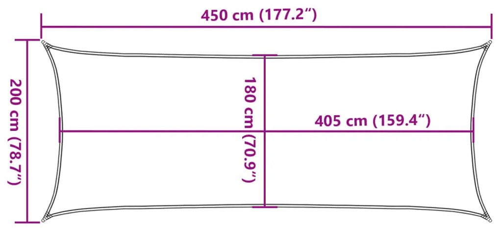 bézs HDPE napvitorla 160 g/m² 2 x 4,5 m