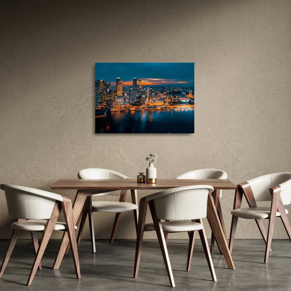 Éjszakai város képe (üvegen) (70x50 cm)