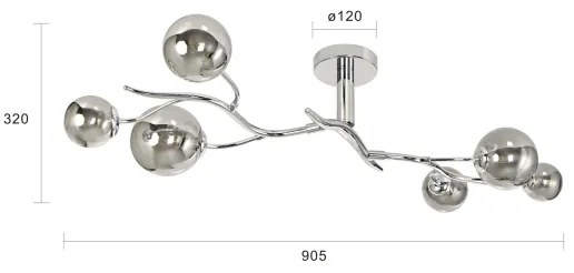 Brilagi - LED felületre szerelhető csillár MISTEL 6xG9/3W/230V fekete króm/füstszínű