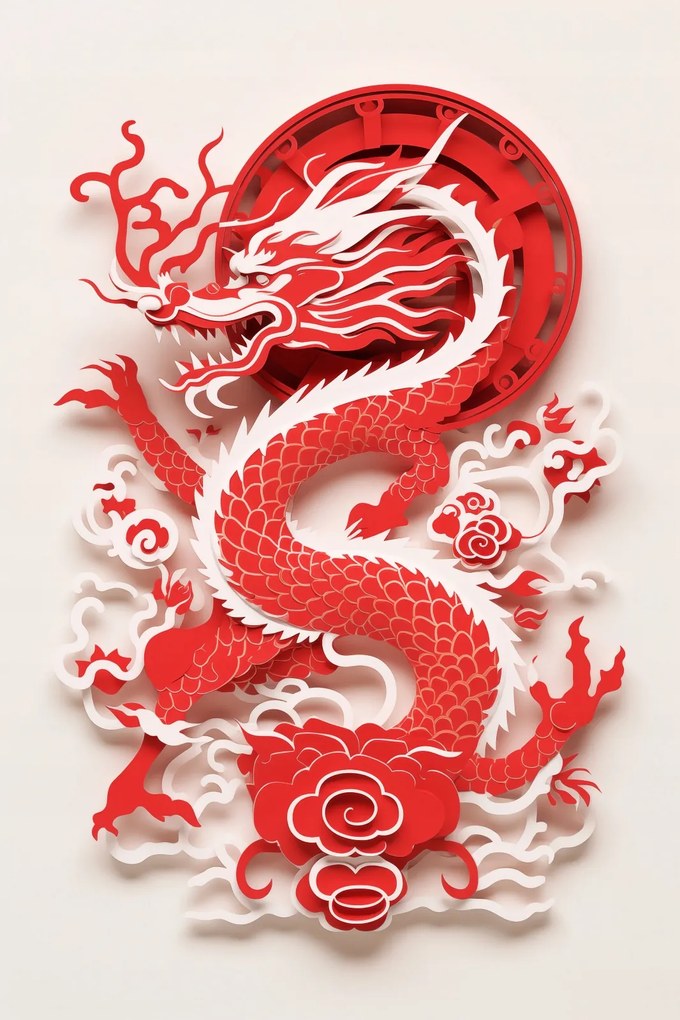 Poszter 30x45cm Vörös sárkány