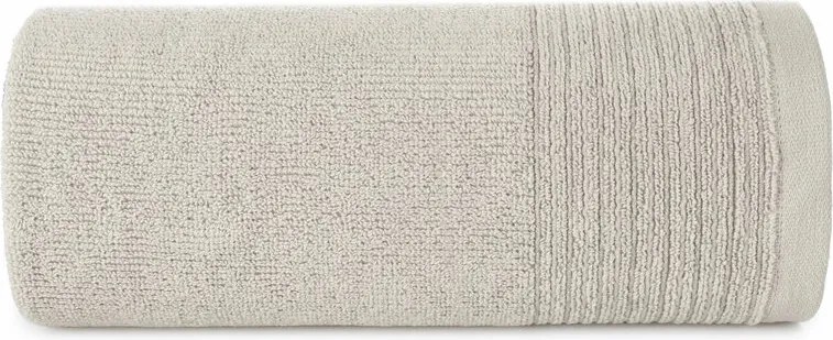 Lari törölköző 50x90 bézs, fényes cérnával átszőtt dekoratív bordűrrel