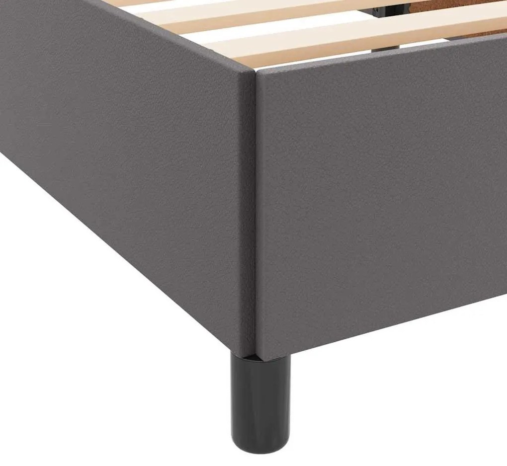 Ágykeret matraccal matracmal Szürke 90 x 190 cm Műbőr