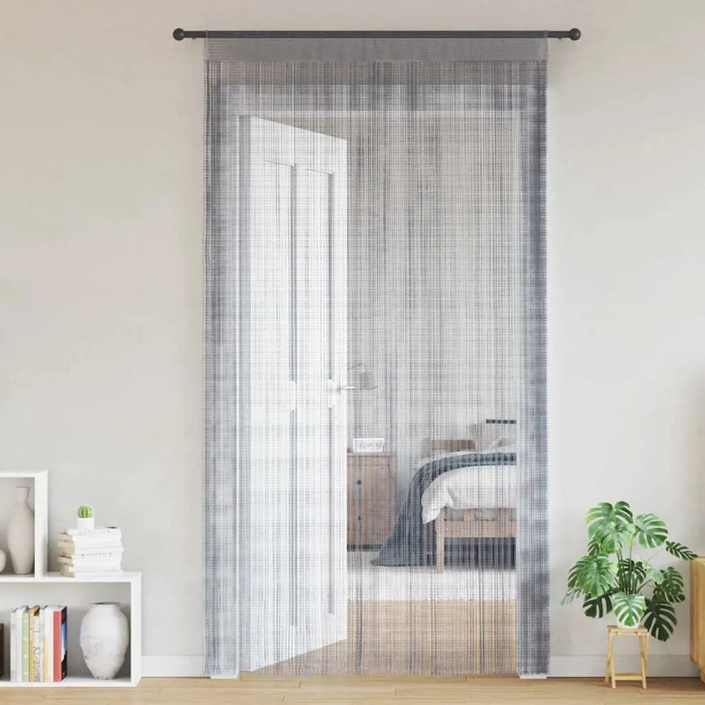 2 db világosszürke zsinórfüggöny 100 x 250 cm