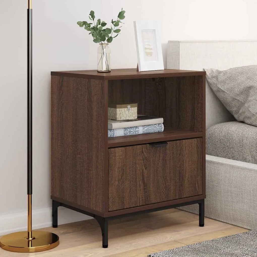 Éjjeliszekrények 2 pcs barna tölgy 49 x 36 x 61 cm Faanyag