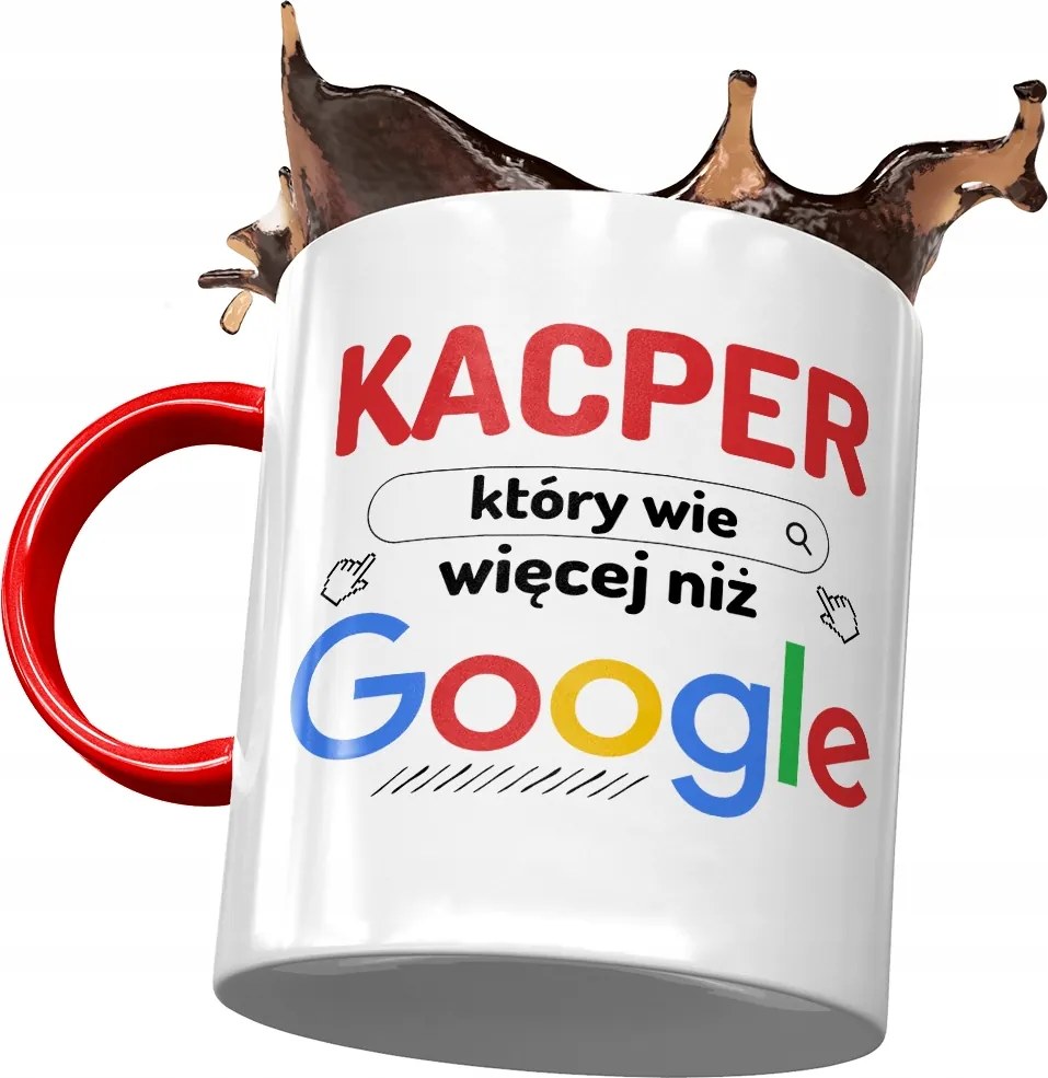 Piros bögre Kacpra Kollégáknak Ajándék Nyomtatott Fotóval