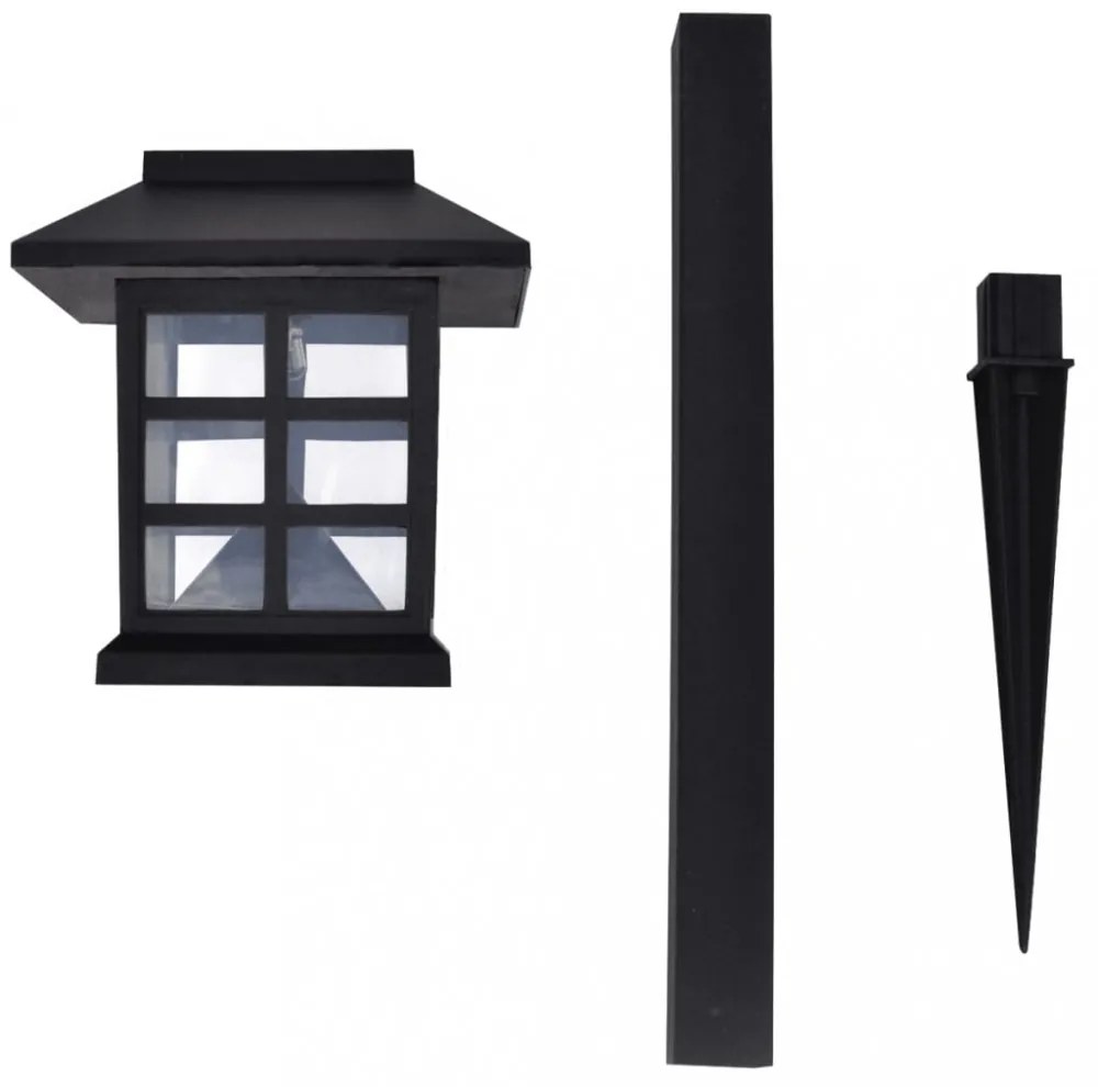 Napelemes LED kültéri lámpa Szett 6 db Cövek 8,6 x 8,6 x 38 cm