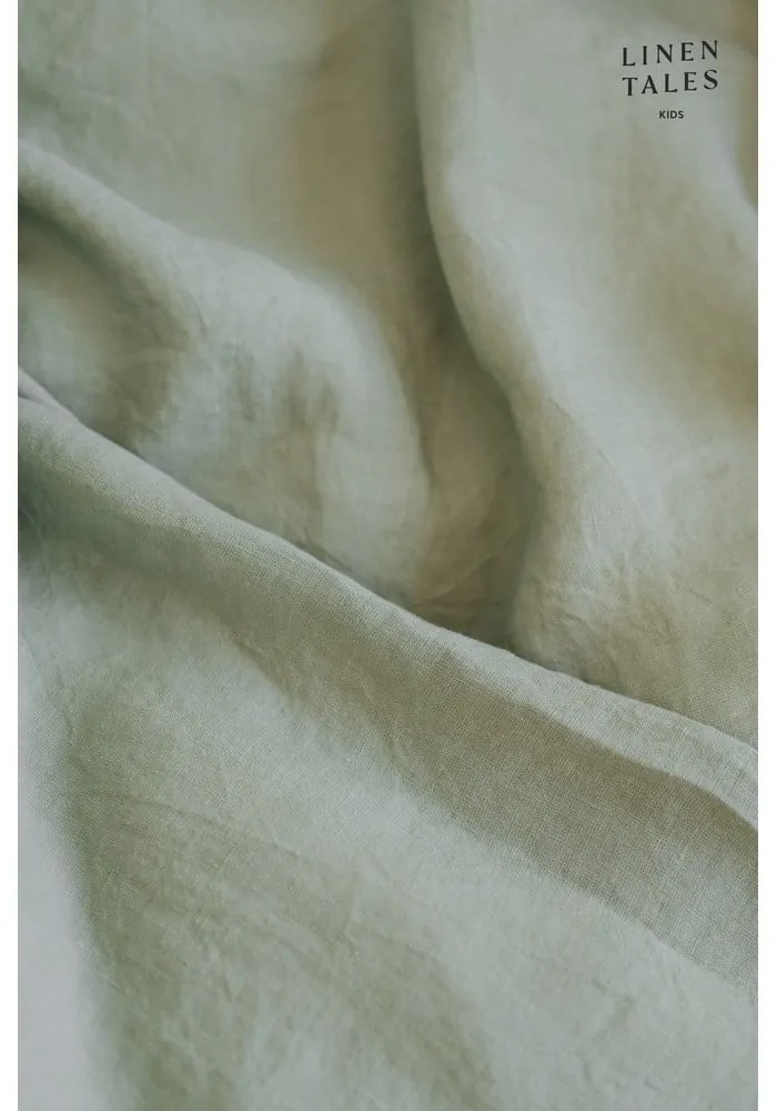 Nature zöld gyerek lenlepedő, 60 x 120 cm - Linen Tales