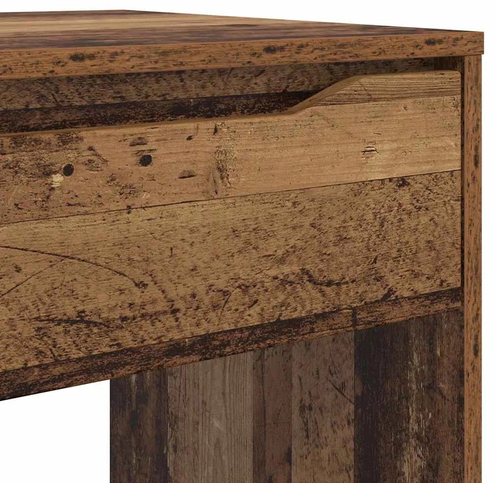 vidaXL Asztal fiókkal tárolóval Öreg fa 100 x 50 x 78 cm Faanyag