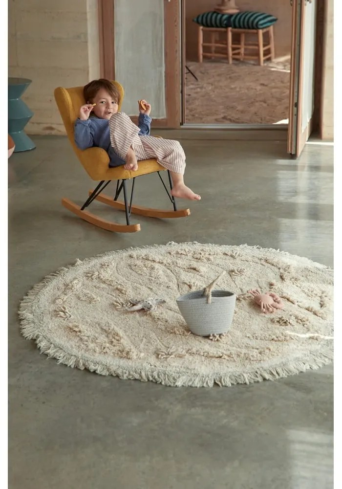 Bézs pamut gyerek játszószőnyeg ø120 cm Island – Lorena Canals