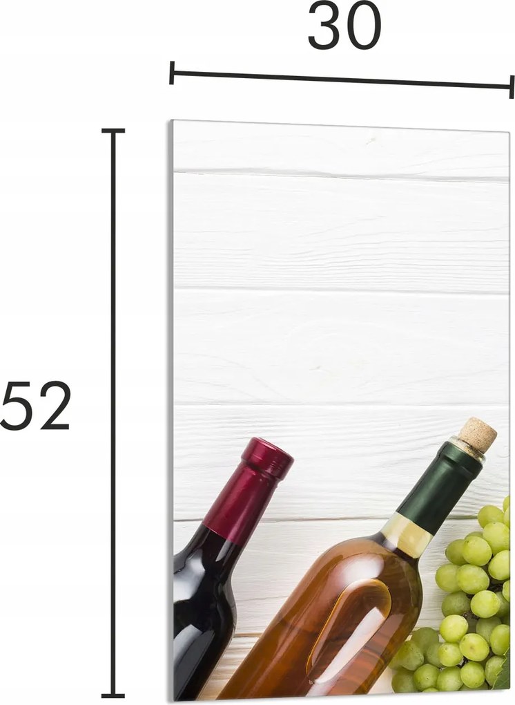 Üveg Vágódeszka 30x52 Bor