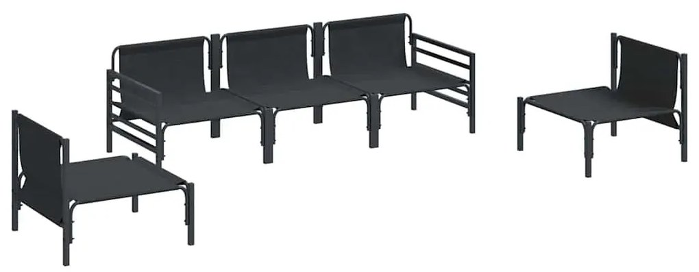 Kerti Kanapé Szett 5 pcs Antracitszürke Acél