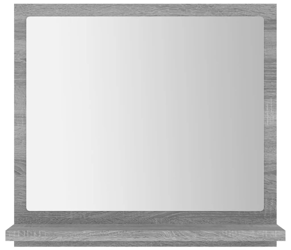 szürke sonoma színű szerelt fa fürdőszobatükör 40x10,5x37 cm