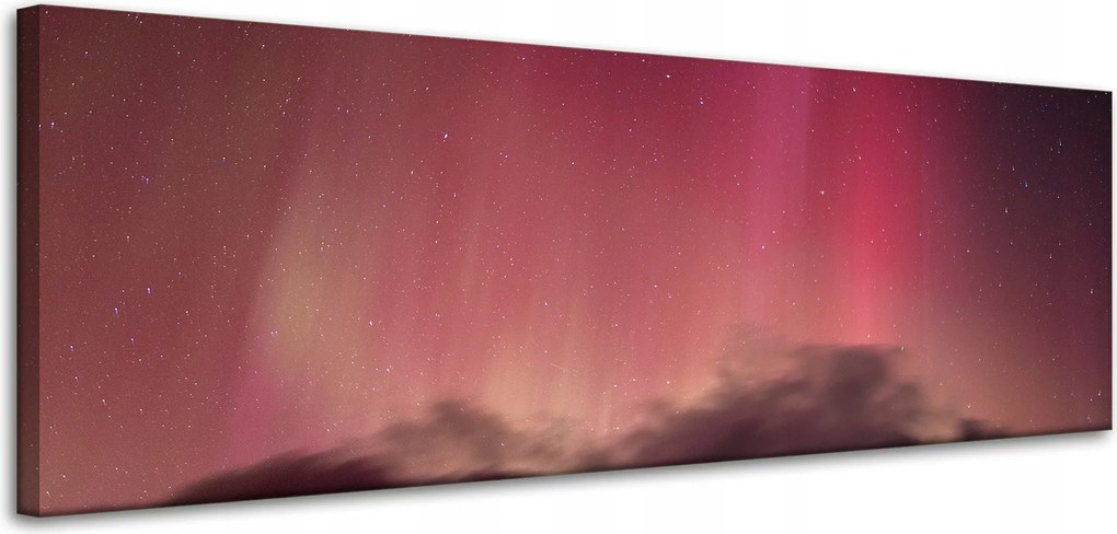 Vászonkép Kozmosz Északi fény Vörös égbolt Csillagászat 120x40