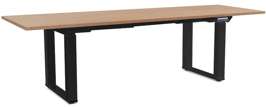 OfficeTech Strong állítható magasságú asztal 240 x 80 cm, fekete alap, tölgy