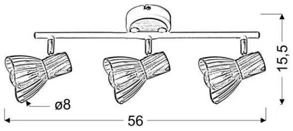 Spotlámpa CHILE 3xE14/25W/230V bükkfa