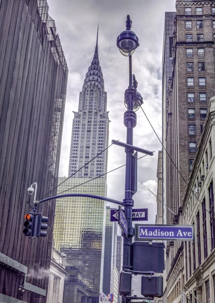 Poszter 64x90cm New York város alaprajza Chrysler épületével, Assaf Frank