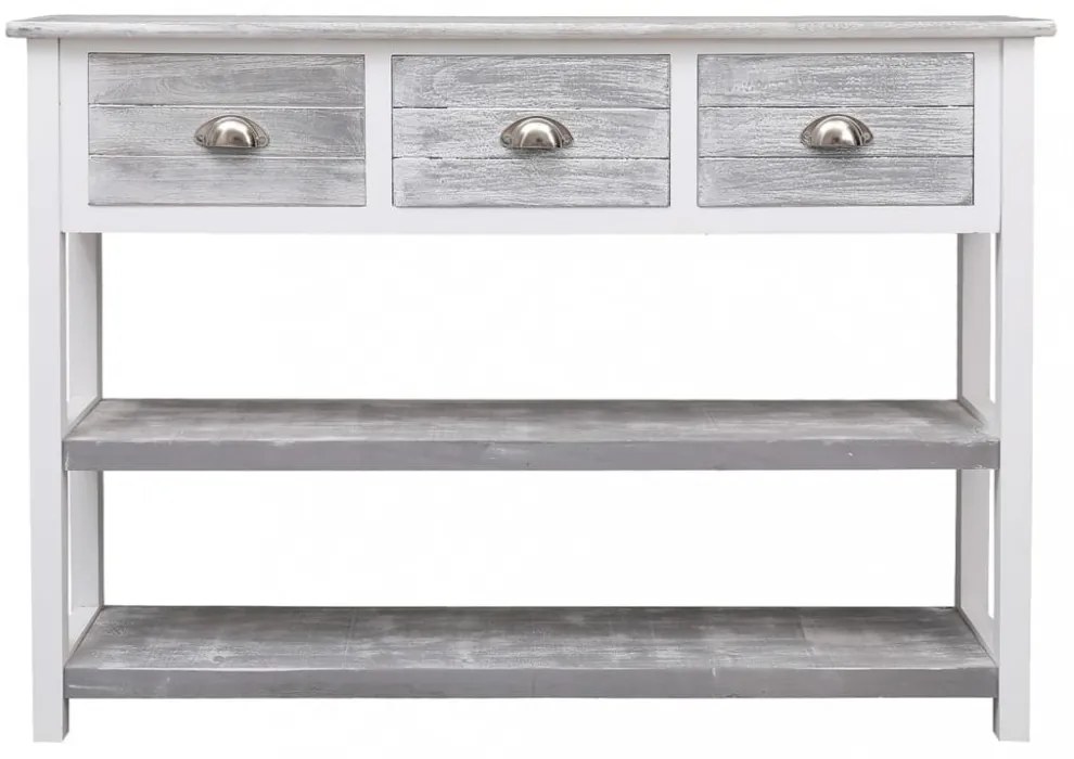 antik szürke tömör császárfa tálalószekrény 108 x 30 x 76 cm