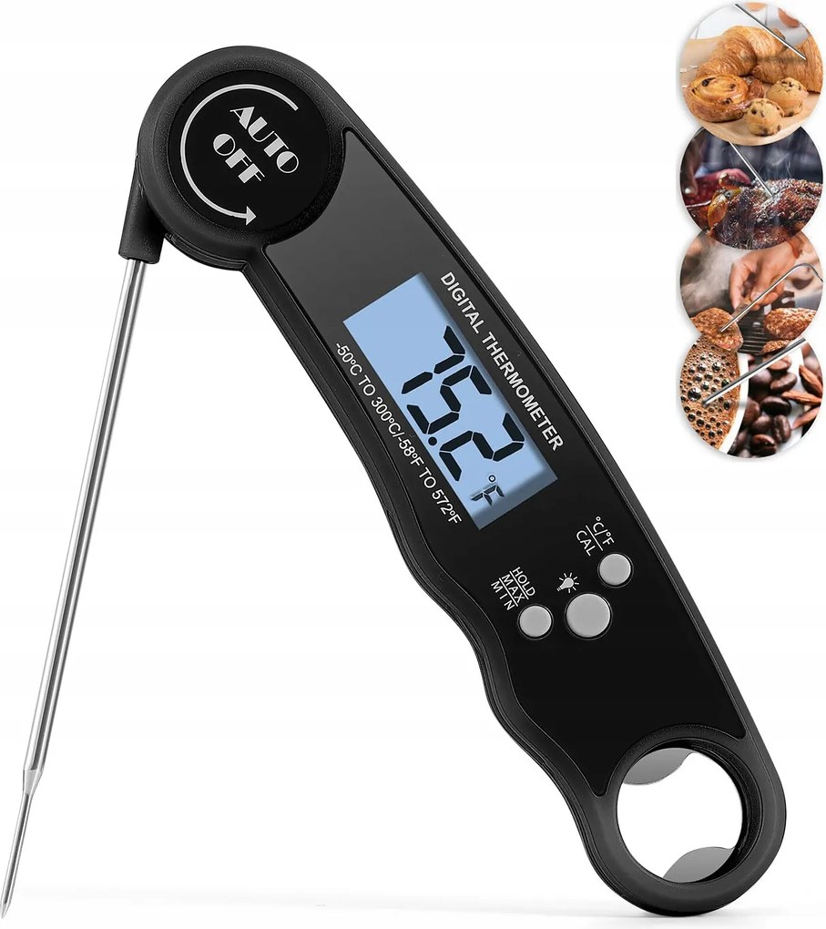Konyhai Hőmérő -50-300°C Vezeték Nélküli Digitális LCD Steak Hús Szonda