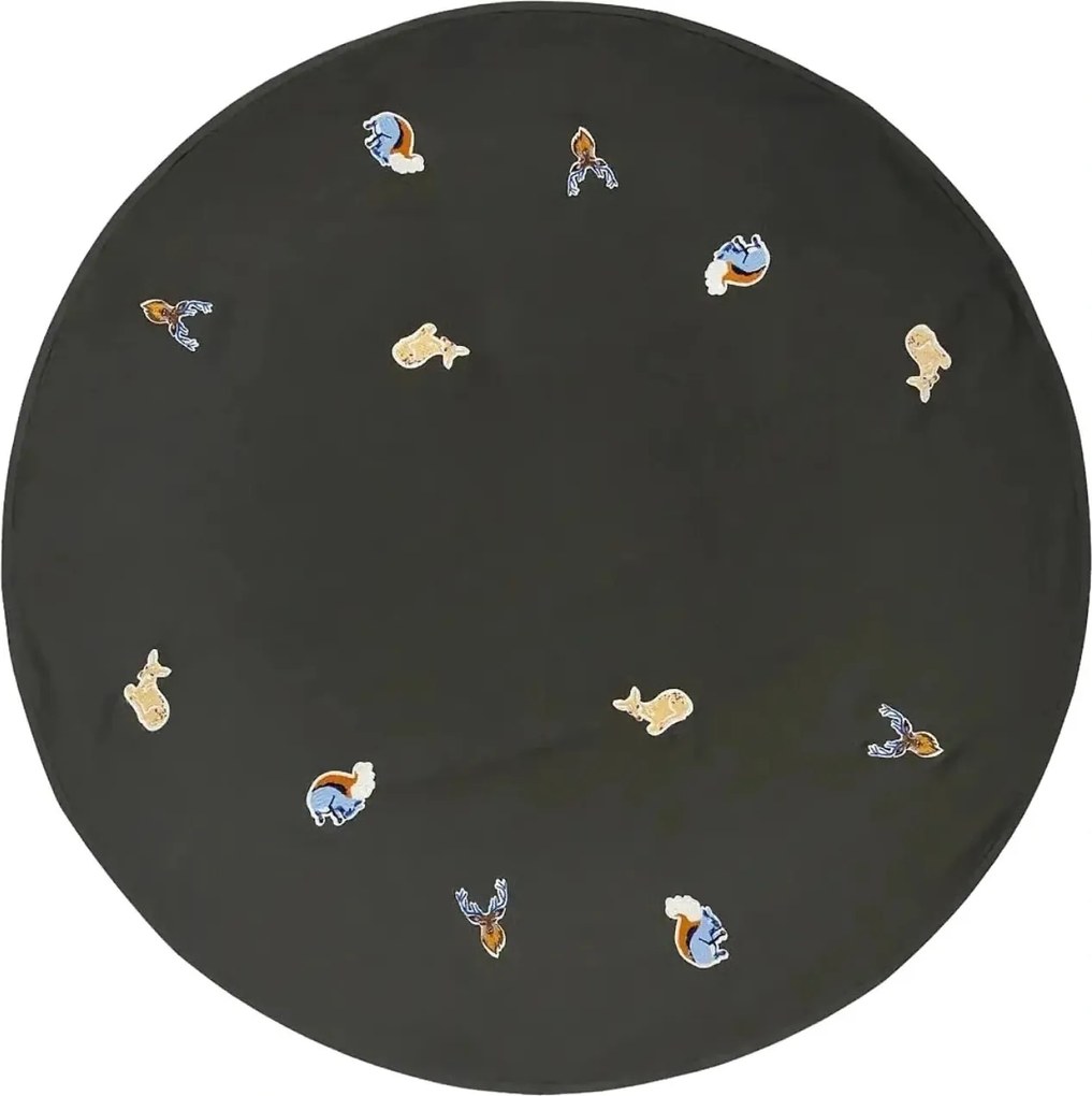 Kerek pamut szőnyeg Broste Copenhagen zöld karácsonyfa alá 120 cm