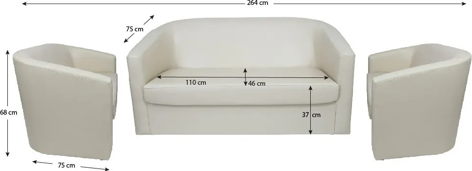 Cuba II NEW 4 személyes ülőgarnitúra Bézs N