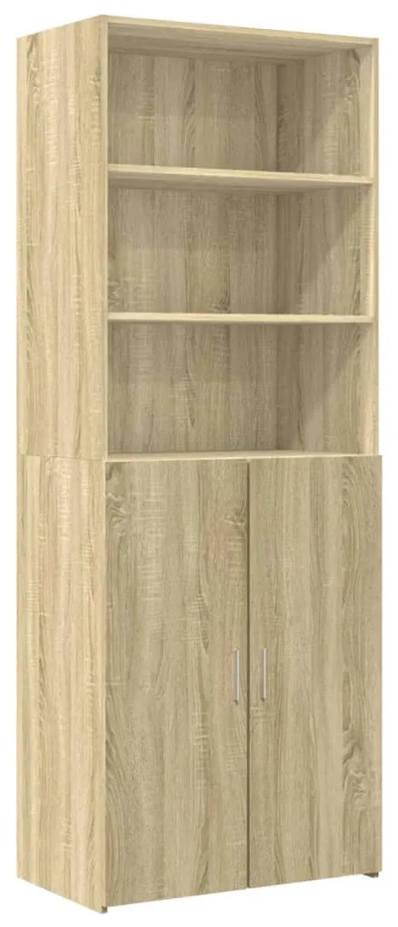 sonoma tölgy színű szerelt fa tárolószekrény 70 x 42,5 x 225 cm