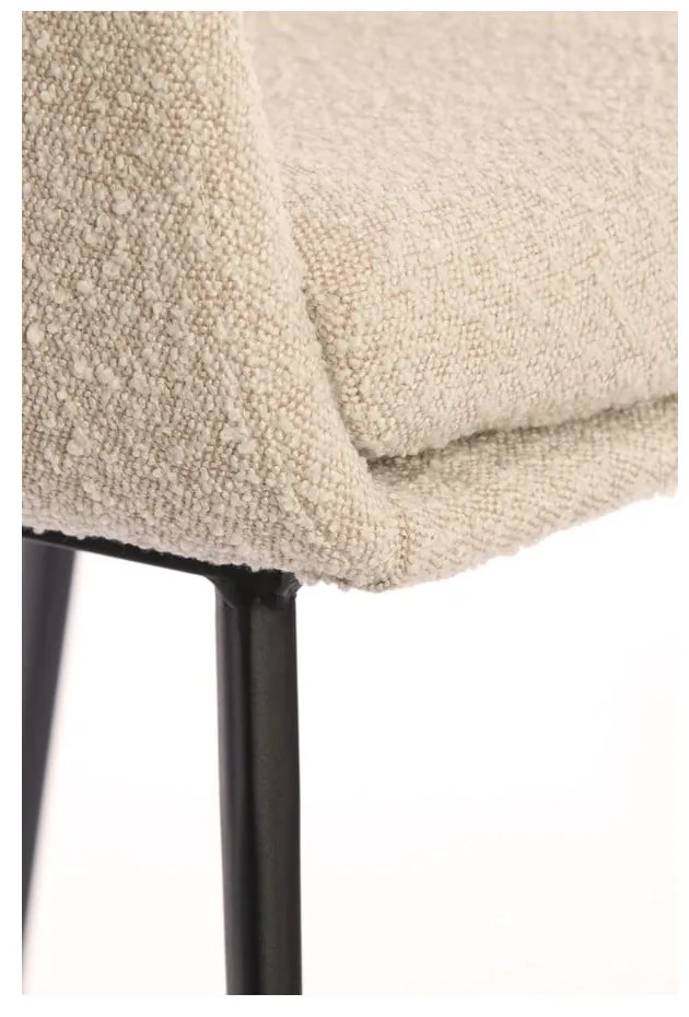 Krémszínű kárpitozott karfás étkezőfotel Leone – Light &amp; Living