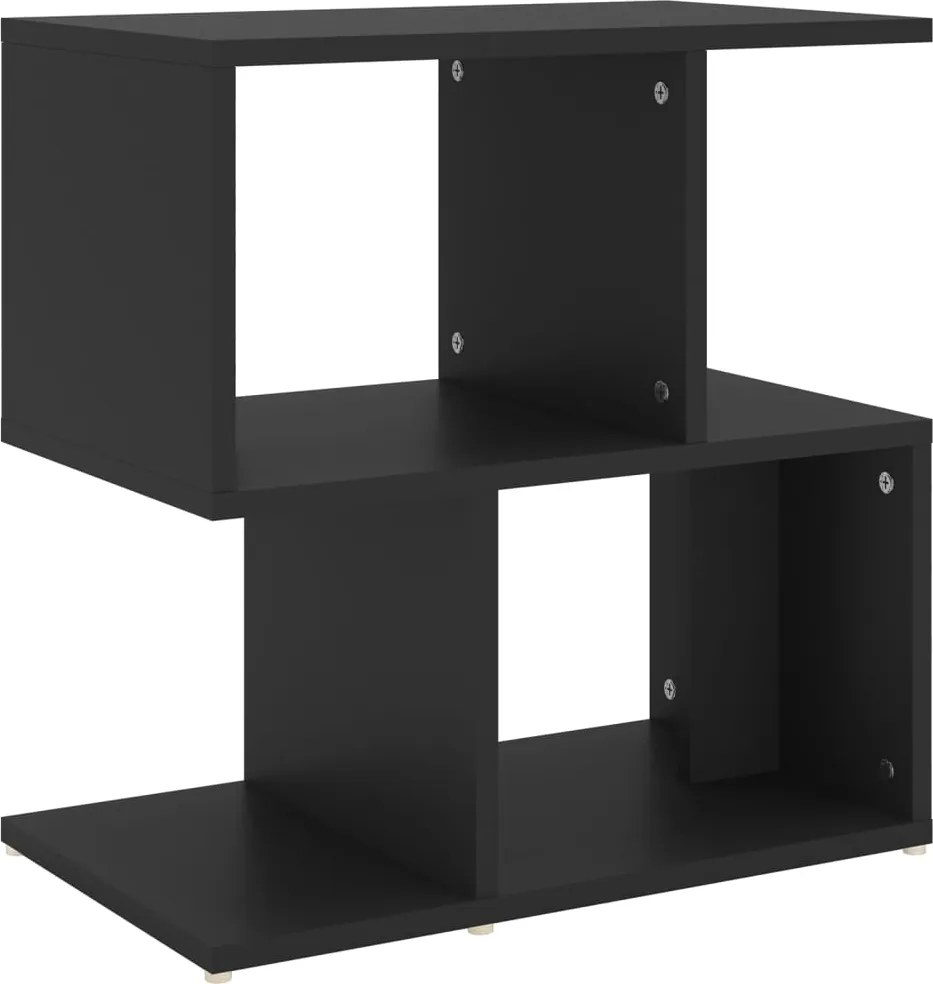 vidaXL fekete szerelt fa éjjeliszekrény 50 x 30 x 51,5 cm