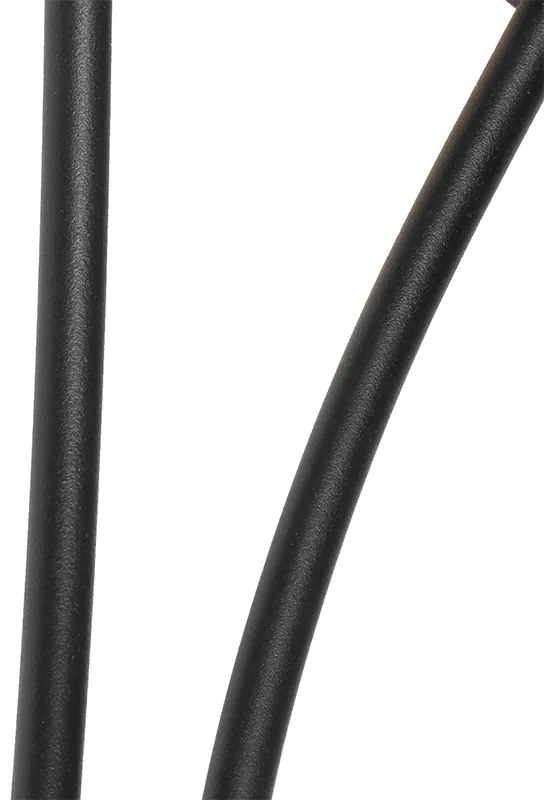 Modern fali lámpa fekete 2-es füstüveggel - Athén