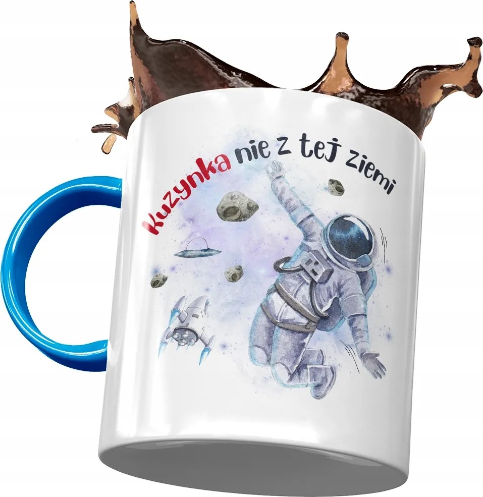 Kék Bögre Unokatestvérnek Születésnapra Ajándék Nyomtatott Fotóval