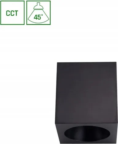 Mennyezeti lámpa falra szerelhető cső négyzet 7W Cct Változtatható Fényszín