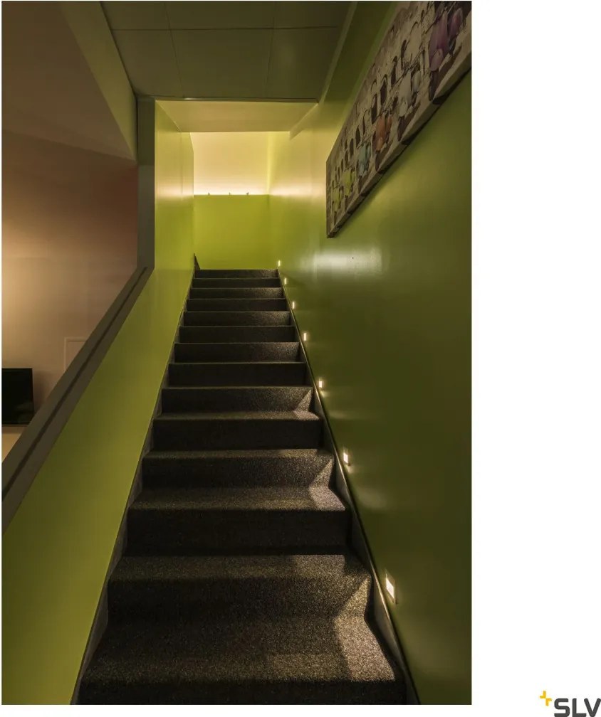 SLV FRAME CURVE 111292 Beépíthető lépcsőházi lámpa 1x1W/LED 3000K 60LM IP20