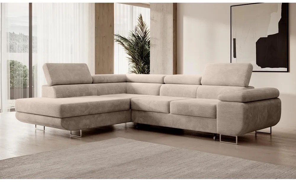 Sarokkanapé Stiletto (B) (sötét bézs + ezüst). Akció -15%. 1099704