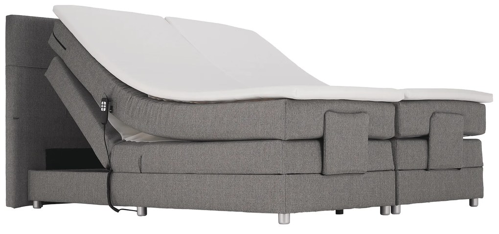 Elektromos állítható ágy, boxspring, szürke, 160x200, MURKO NEW