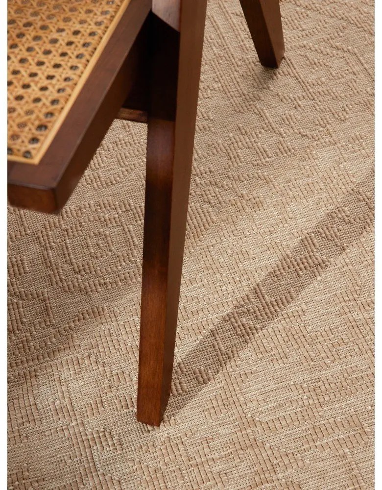 Bézs-elefántcsont színű kerek kültéri-beltéri szőnyeg ø 160 cm Duet Kona – NORTHRUGS