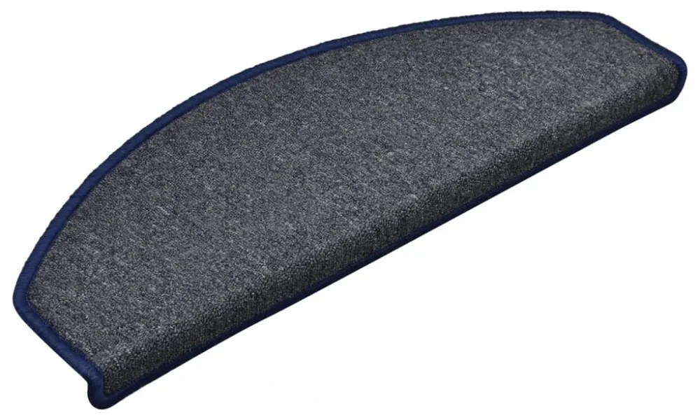 15 db sötétszürke és kék lépcsőszőnyeg 65 x 24 x 4 cm