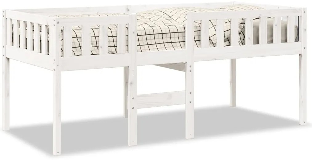 fehér tömör fenyőfa gyerekágy matrac nélkül 90 x 190 cm