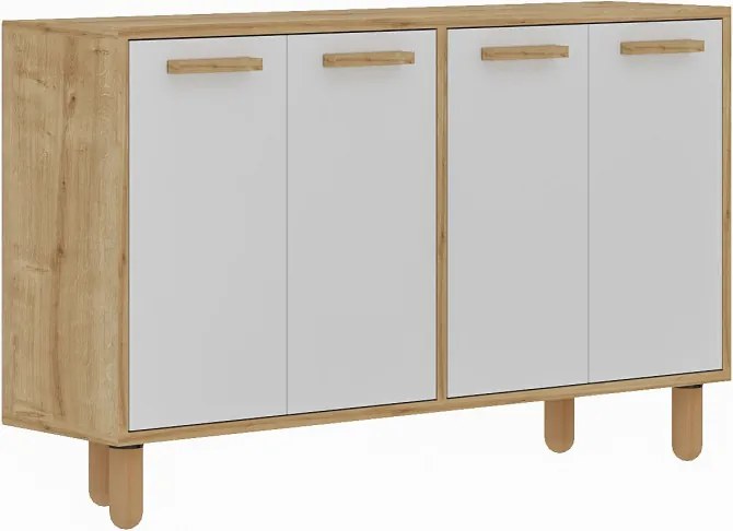 Venedik komód, zafír tölgy-fehér, 120 cm