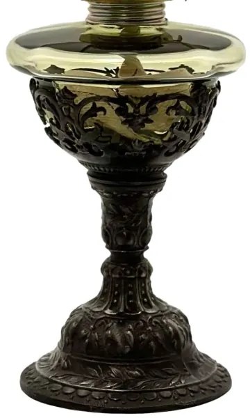 Petroleumlámpa RŰZENA 50 cm erdőzöld, ón díszítéssel