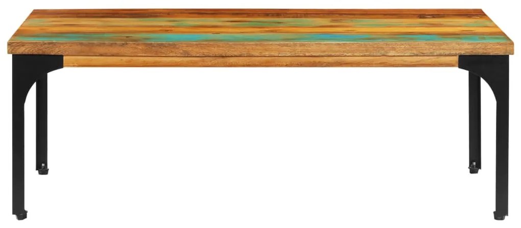 Újrahasznosított tömör fa dohányzóasztal 100 x 60 x 35 cm